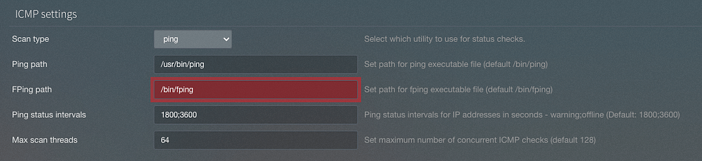 Phpipam Icmp Settings
