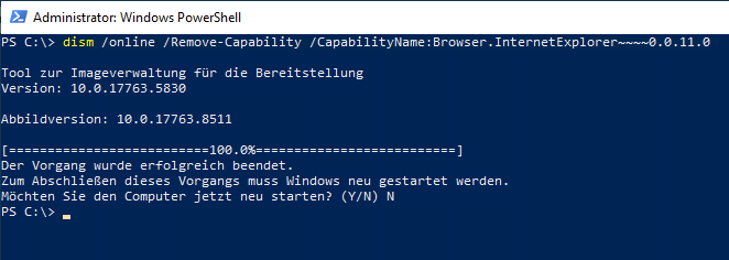 Ie remove